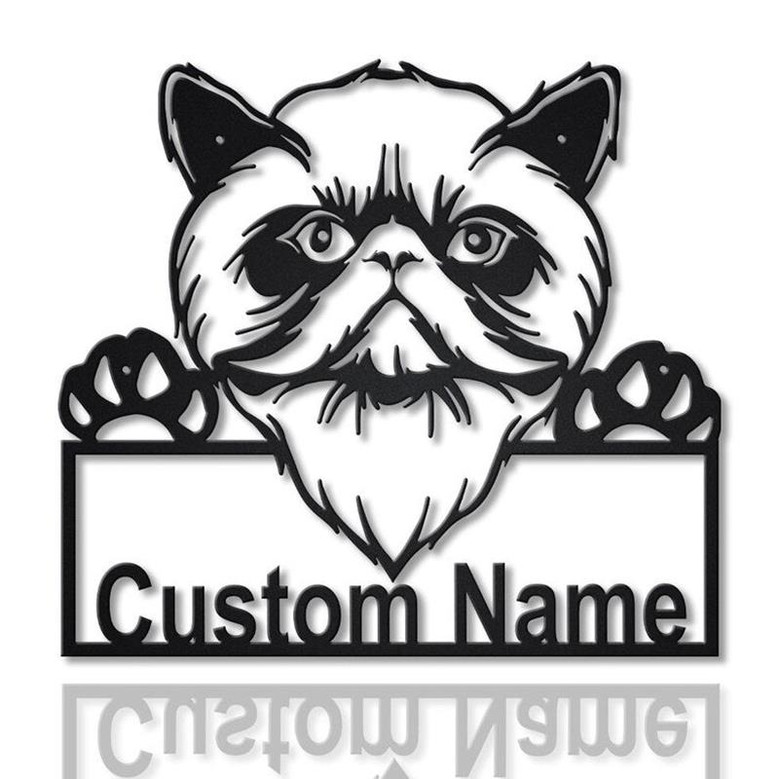 Personalized Himalayan Cat Metal Sign Art, Custom Himalayan Cat Metal Sign