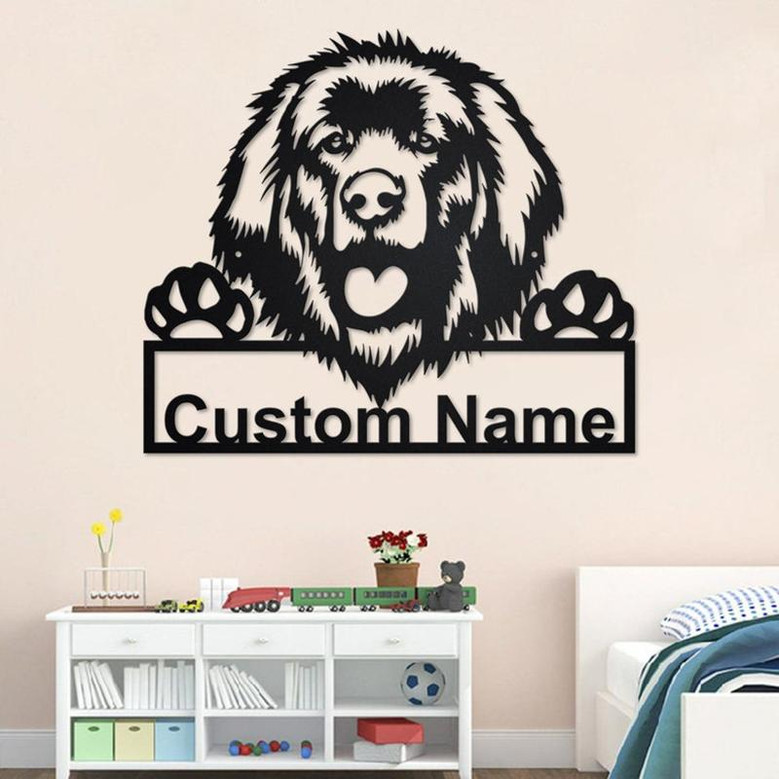 Custom Leonberger Dog Metal Wall Art, Personalized Leonberger Name Sign Decoration For Room, Leonberger Home Decor, Custom Dog, Leonberger