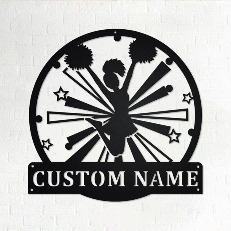 Custom Cheerleader Metal Sign, Personalized Cheerleader Name Sign Decoration For Room, Cheerleader Home Decor, Cheerleader Metal Wall Art
