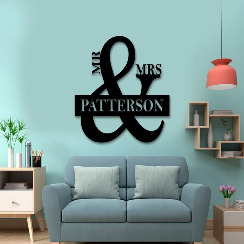 Custom Metal Mr & Mrs Sign - Custom Family Sign - Metal Wall Art - Housewarming - Christmas Gift - Farmhouse Decor - Family Name Sign