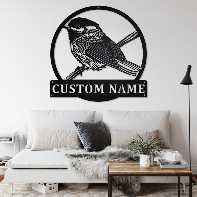 Custom Chickadee Bird Metal Wall Art, Personalized Chickadee Name Sign Decoration For Room, Chickadee Home Decor, Custom Chickadee,Chickadee