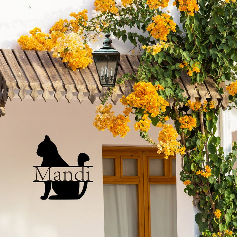 Personalized Garden Metal Sign, Metal Signs Personalized, Outdoor Signs, Family Name Sign Metal, Last Name Metal Sign, Cat Metal Signs