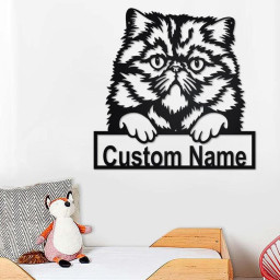 Custom Persian Cat Metal Wall Art, Personalized Persian Cat Name Sign Decoration For Room, Persian Cat Home Decor, Custom Persian Cat