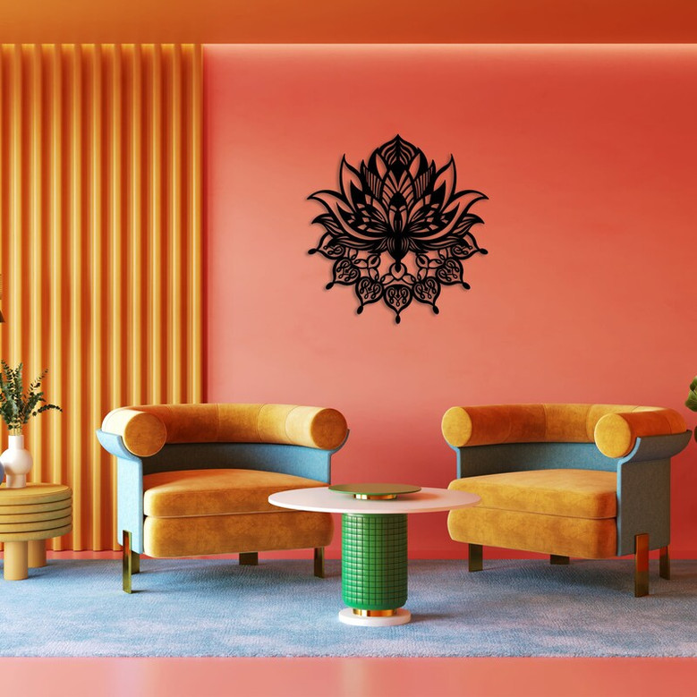 Mandala Metal Wall Art, Wall Hanging Decor, Mandala Metal Wall Decor, Black Mandala Wall Decor