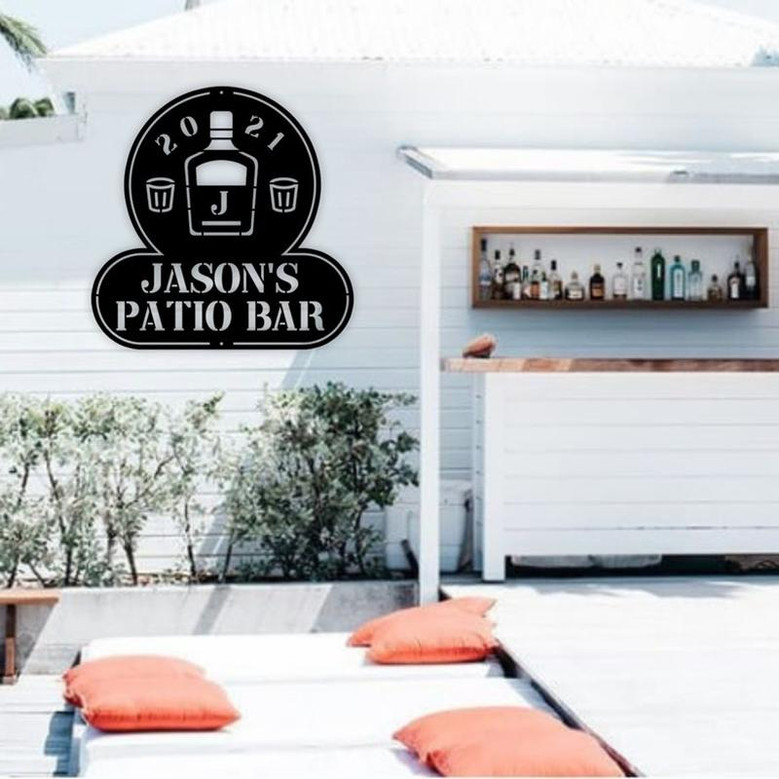 Personalized Bar Metal Sign for Home Bar, Custom Metal Bar Sign, Patio Bar Sign, Pool Bar Drink Sign, Home Bar Sign,Mancave Sign,Outdoor Bar