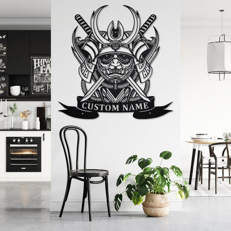 Custom The Blackout Samurai Metal Wall Art, Personalized Samurai Name Sign Decoration For Room, Samurai Home Decor, Custom Samurai