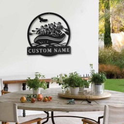 Personalized Rafting Monogram Metal Sign Art , Custom Rafting Metal Sign, Rafting Lover Sign Decoration For Living Room