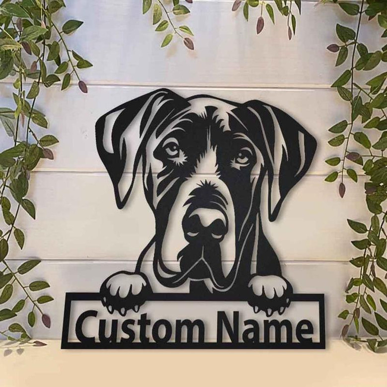 Personalized Great Dane Dog Metal Sign Art | Custom Great Dane Dog Metal Sign | Birthday Gift | Animal Funny