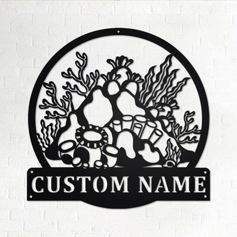 Custom Coral Reef Metal Wall Art, Personalized Coral Reef Name Sign Decoration For Room, Coral Reef Home Decor, Custom Coral Reef,Coral Reef
