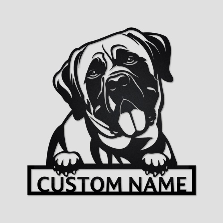 Personalized Mastiff Dog Metal Sign | Mastiff Dog Metal Wall Art | Dog Metal Sign | Mastiff Dog Gift | Dog Lover | Mastiff Dog Lover Gifts