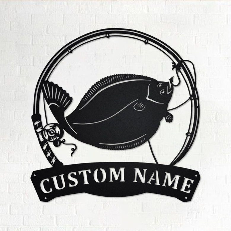 Personalized Flounder Fish Metal Sign | Fishing Metal Wall Art | Fishing Metal wall Decor | Fishing Lover| Custom Fishing| Fishman| Flounder
