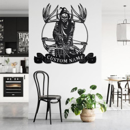 Custom Grim Reaper Bow Hunting Metal Wall Art, Personalized Bow Hunting Name Sign Decoration For Room, Bow Hunting Home Decor, Bow Hunter