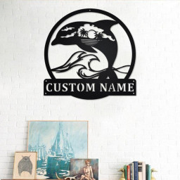 Personalized Dolphin Metal Sign | Dolphin Metal Wall Art | Dolphin Metal wall Decor | Dolphin Lover Gift | Custom Beach Theme Dolphin