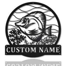Personalized Yellow Tang Fish Metal Sign Art | Custom Yellow Tang Fish Metal Sign | Fishing Gift | Beach Funny