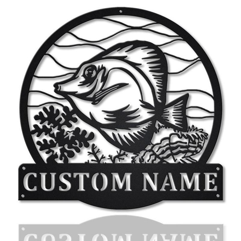 Personalized Yellow Tang Fish Metal Sign Art | Custom Yellow Tang Fish Metal Sign | Fishing Gift | Beach Funny