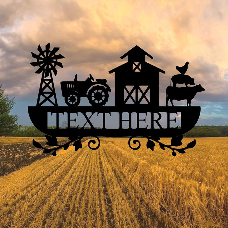 Personalized Farmer Metal Wall Sign Metal Farm Sign Farm Name Sign Farmhouse Decor Outdoor Decor Tractor Sign Farmer Gifthousewarming