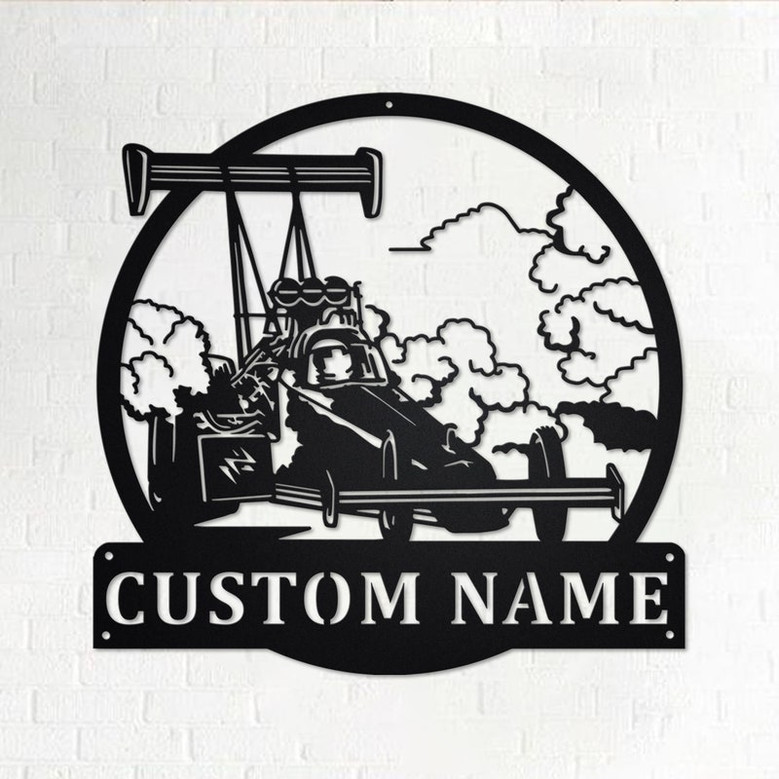 Custom Top Fuel Dragster Metal Wall Art, Personalized Dragster Name Sign Decoration For Room, Drag Racing Home Decor, Custom Drag Racing