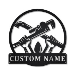 Personalized Plumbing Metal Sign Art | Custom Plumber Monogram Metal Sign | Plumber Gifts | Job Gift | Plumber Gift