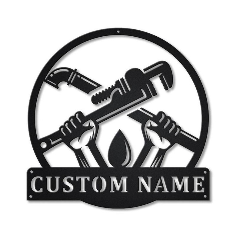 Personalized Plumbing Metal Sign Art | Custom Plumber Monogram Metal Sign | Plumber Gifts | Job Gift | Plumber Gift