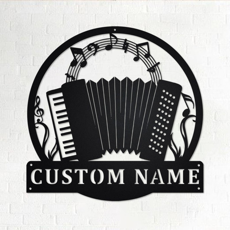 Custom Accordion Metal Wall Art, Personalized Accordion Name Sign Decoration For Room, Accordion Home Decor, Custom Accordion, Accordion