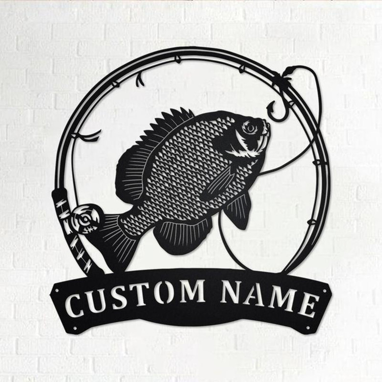 Personalized Bluegill Fish Metal Sign | Fishing Metal Wall Art | Fishing Metal wall Decor | Fishing Lover| Custom Fishing| Fishman| Bluegill