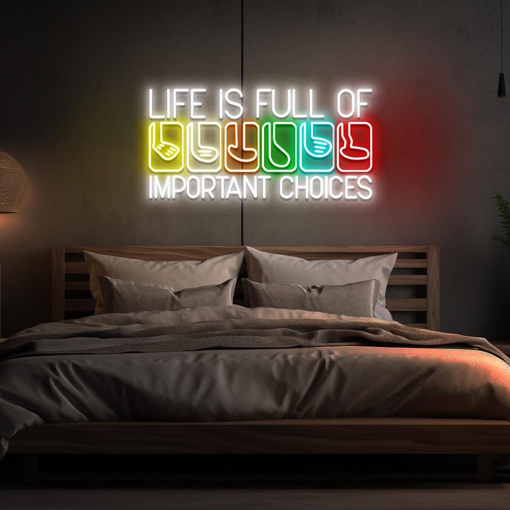 Life Is Full Of Important Choices Neon, Course Funny Humor Joke, Sports Golf, Golf Lover Neon, Golfing Club, Golf Lover Gift, Golf Neon Sign