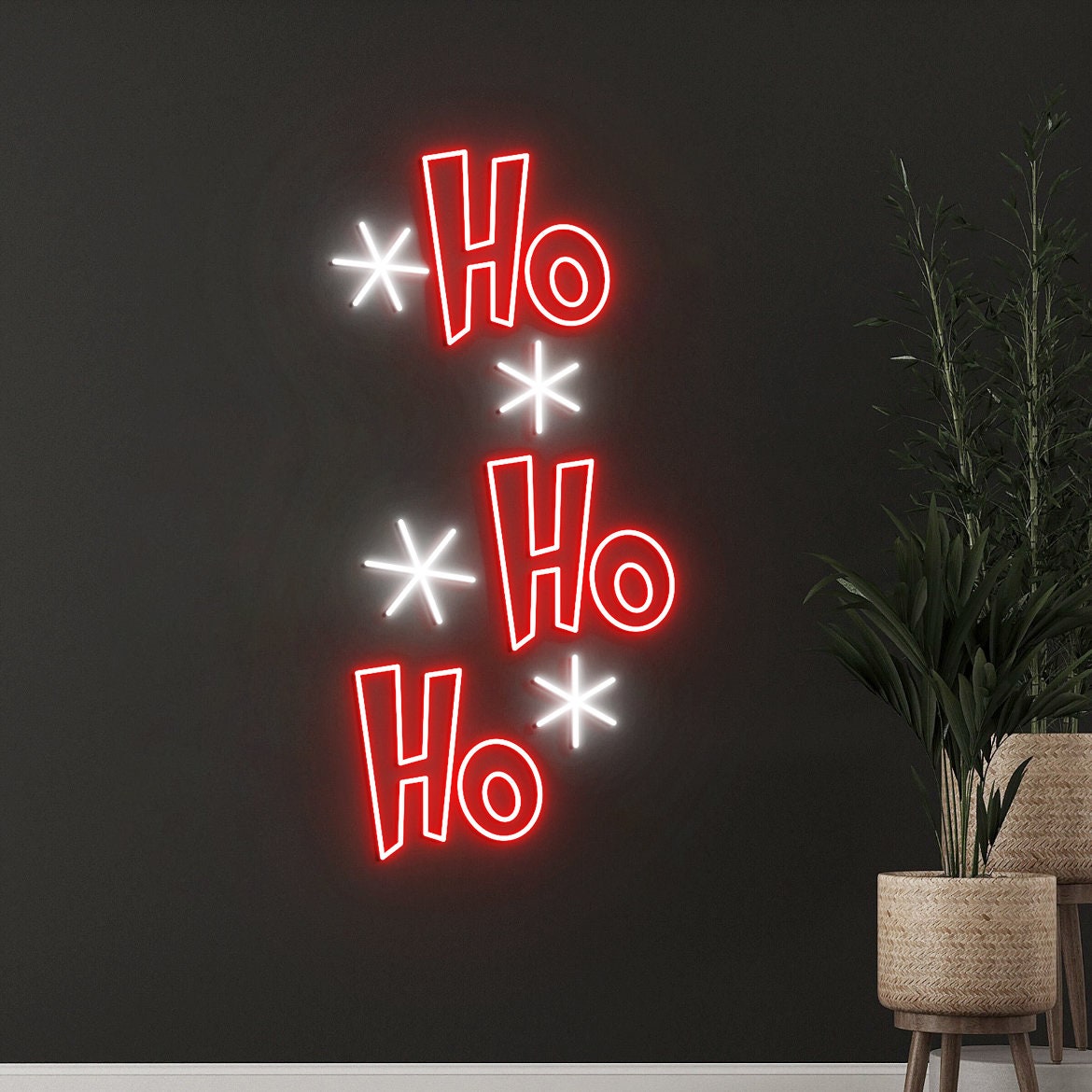 Ho Ho Ho Neon Sign, Santa, Christmas Decor, Xmas Wall Art, Holiday Wall decor, Ho Ho Ho Led Sign, Christmas Neon Light