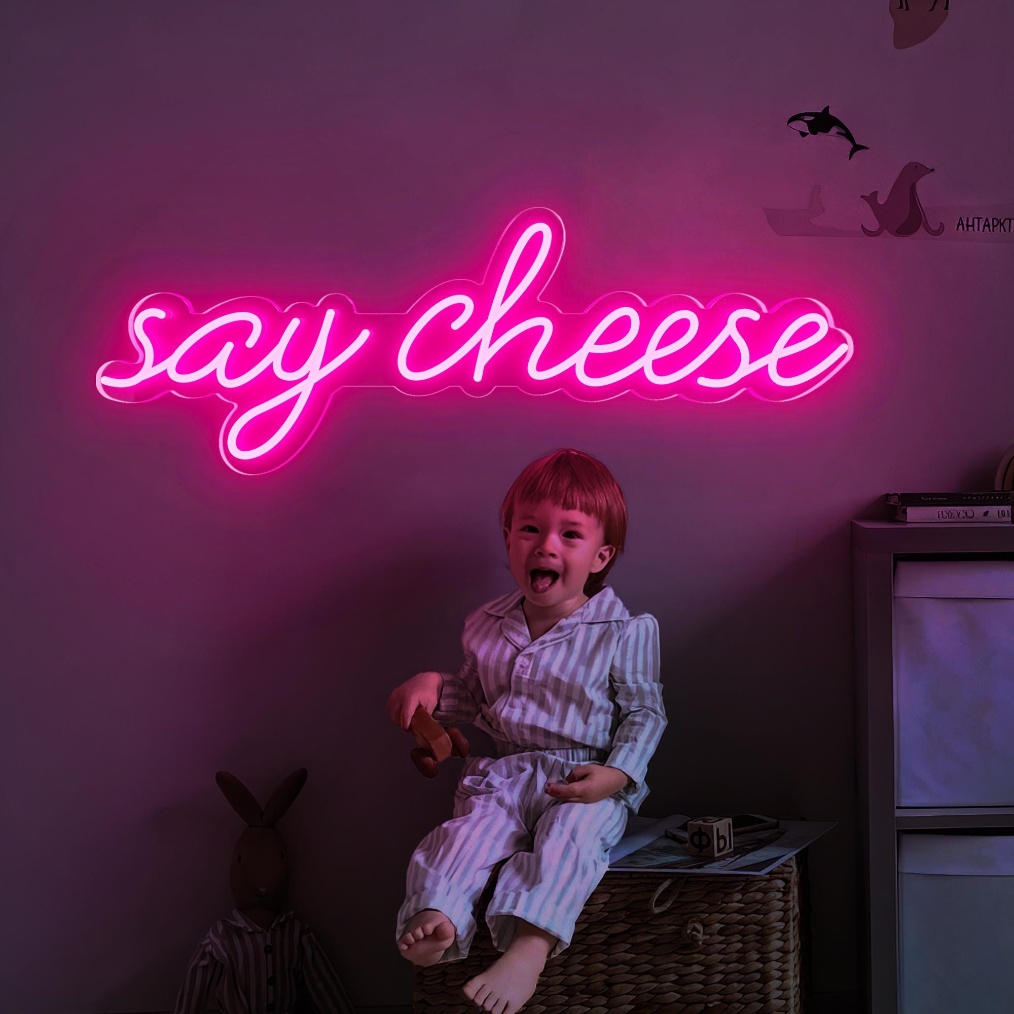 Say Cheese Neon Sign| Say Cheese Lignt Up| Party Neon Sign|LED Sign For Home Decor|Say Cheese Led Neon Sign|Room Wall Decor|Cheese Led Sign