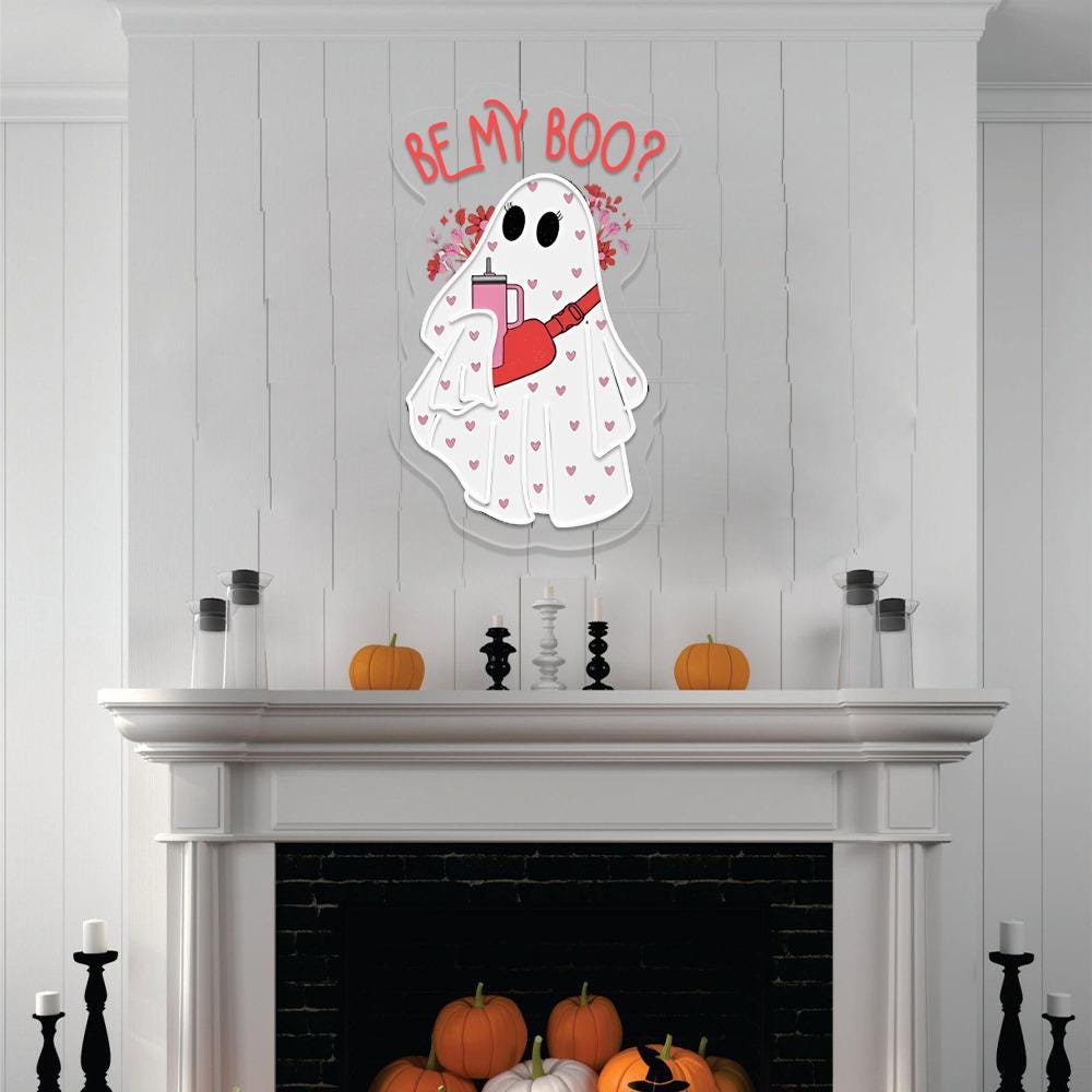 Be My Boo Neon Sign, Ghost Neon, Valentines Day Neon Sign, XOXO Neon, Women Valentines Day Neon Gifts, Heart Neon Sign, Happy Valentines