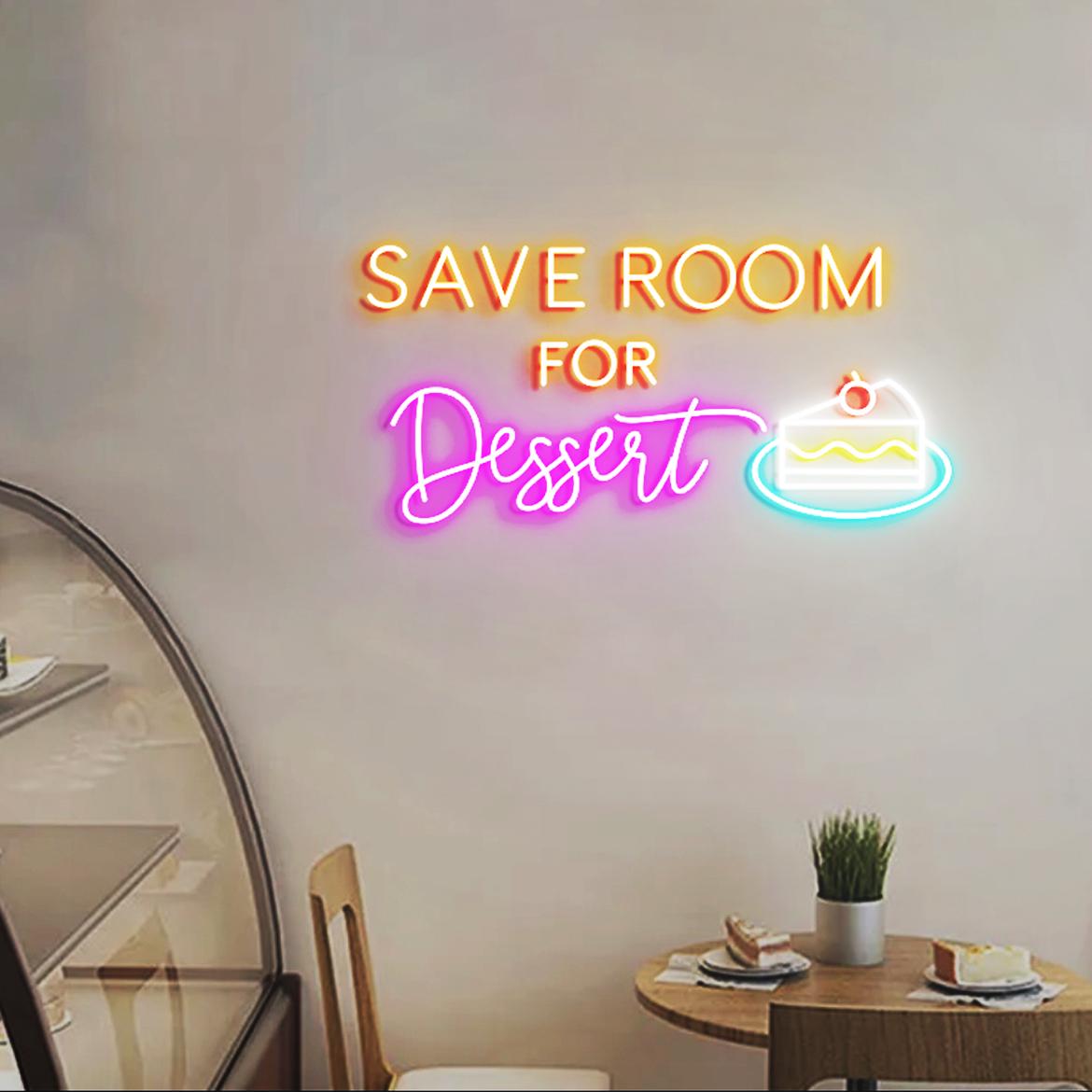 Save Room for Dessert Neon Sign, Dessert Cake Wall Decor, Cake Bake Shop Wall Light, Bake Shop Dessert Sign, Décor Ideas for Cake Shops