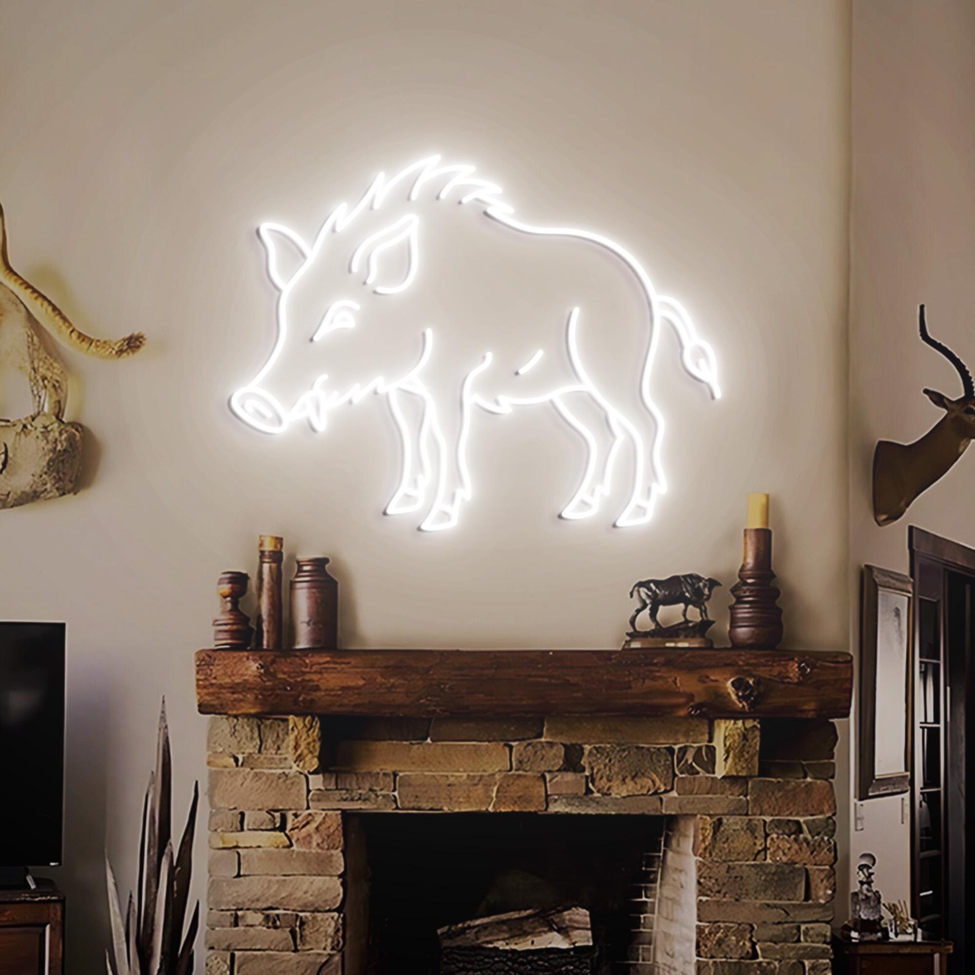 Boar Neon Sign, Boar Led Neon Light, Boar Shaped Neon Sign, Boar Wall art, Custom Animal Light Sign, Boar Wall Decor