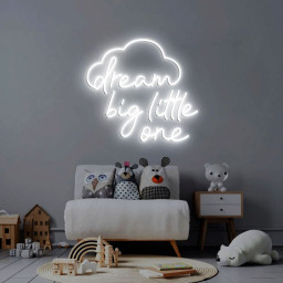 Dream Big Little One Neon Light, Neon Sign Light Decor, Baby Bedroom Neon Sign, Baby Room Decor, Wall Decoration Children's Room