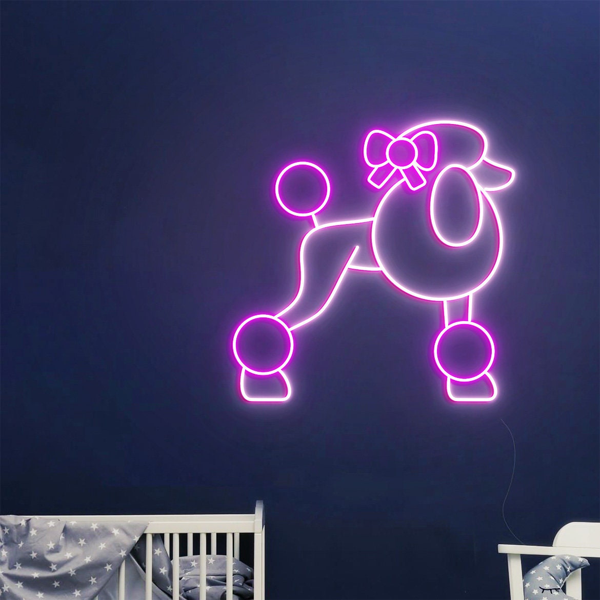 Cute Poodle Dog Neon Sign, Dog Pet Shop Wall Decor, Dog Salon Wall Art, Gift for Dog Lover, Dog Neon Sign Wall Art