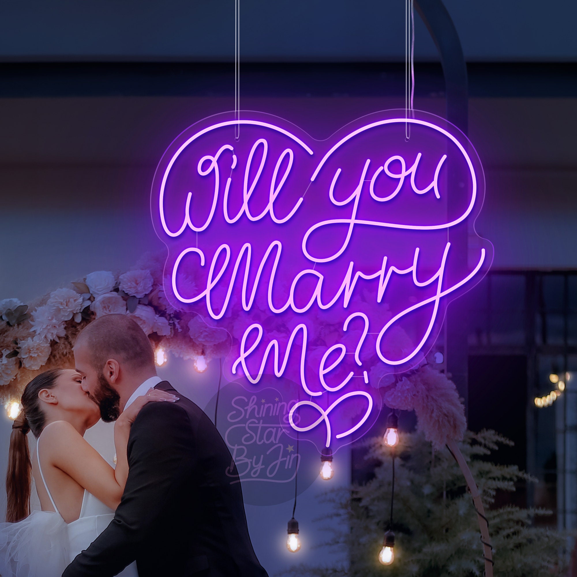 Will You Marry Me Sign, Custom Wedding Neon Sign, Perfect Proposal & Party Decor,Personalized Gift For Her, Home Wall Art,Bedroom Neon Light
