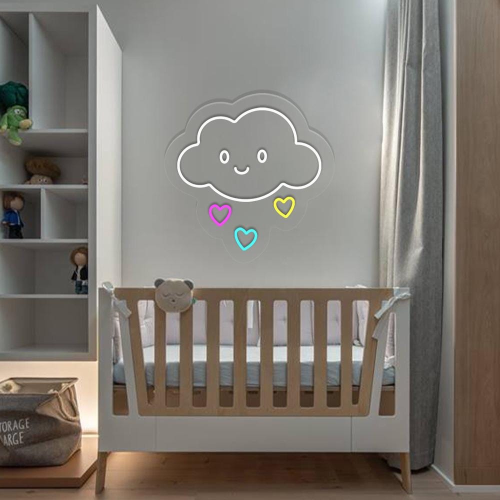 Girl Cute Wall Art, Nursery Neon, Cloud Neon, Cloud Decor, Cloud Art, Cloud Wall Art, Neon Sign Cloud, Kid Room Decor, Nursery Wall Art Gift