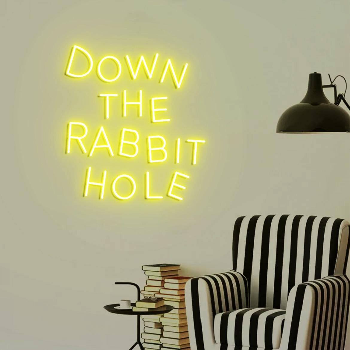 Down the Rabbit Hole Neon Light, Wonderland Themed Party Backdrop, Rabbit Hole Sign, Wonderland Sign Backdrop Decor