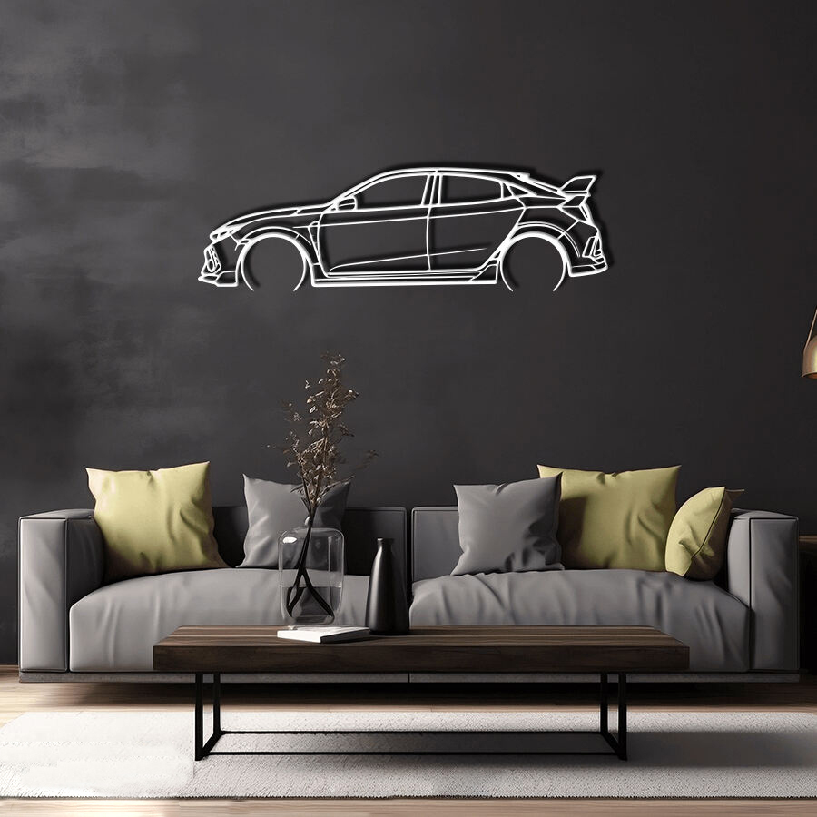 Honda Civic Type R FK8 2021 Raised Steel Wall Art