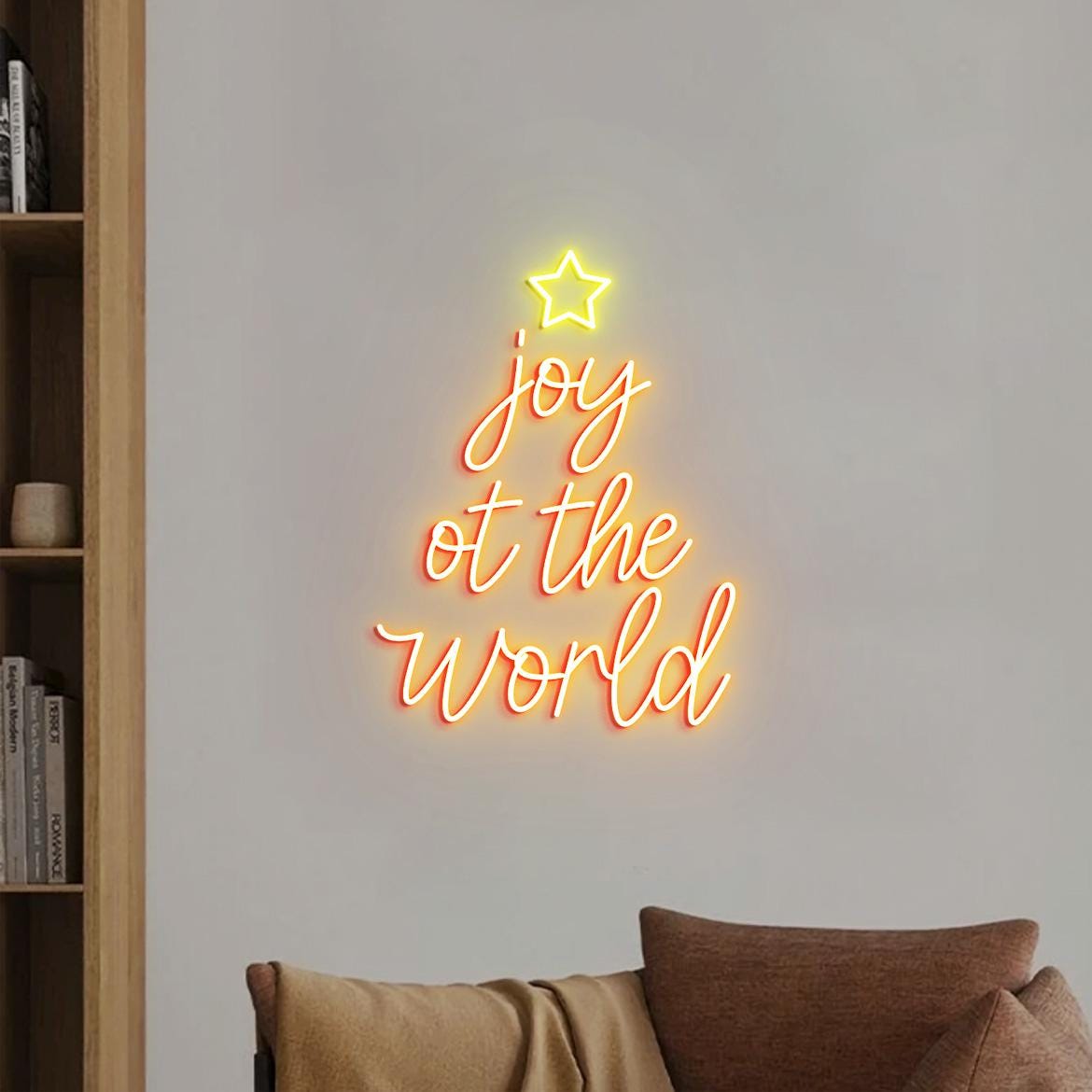 Joy to the World Neon Sign, Joy Christmas Sign Wall Decor, Joy to the World Tree Signs, Christmas Holidays Home Decorations Pieces