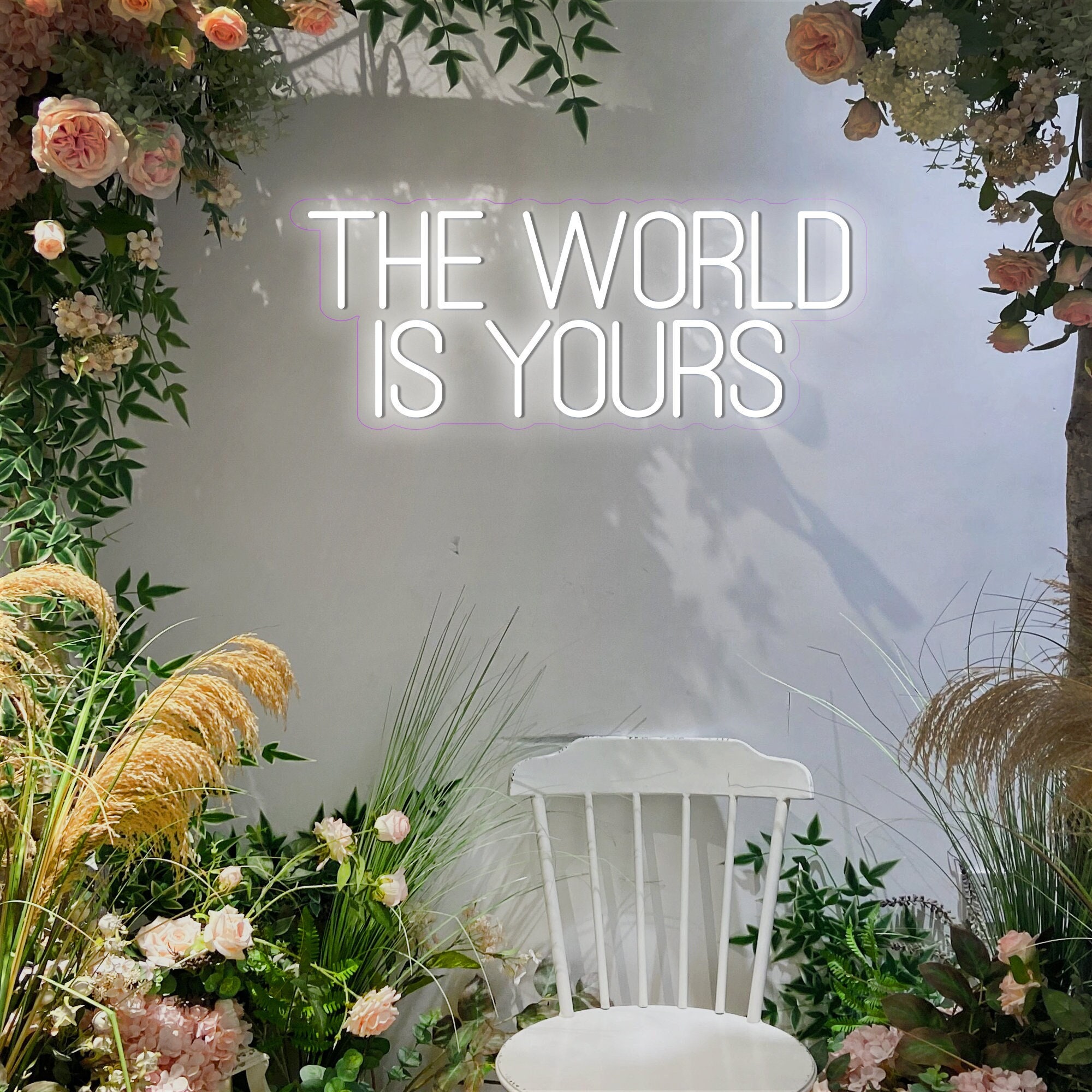 The World is Yours Neon Sign,Neon Wall Art ,Wedding Signs, Wall decoration Room Decor Handmade Sign Additional Price