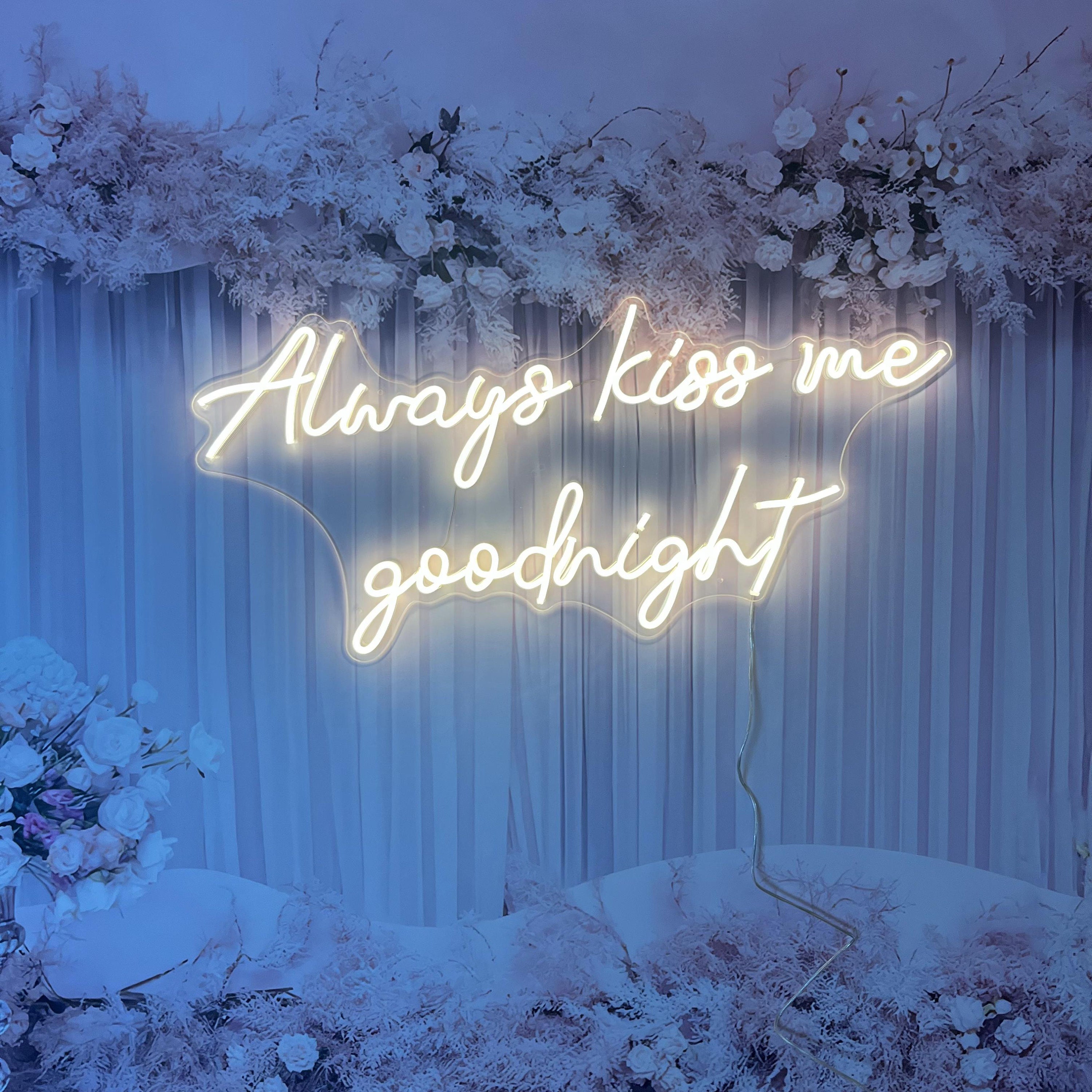 Always kiss me good night Neon Sign Bedroom Custom Neon Sign Wall Decor Night Light Customized Neon Sign Wedding Neon Sign Neon Howdy Sign