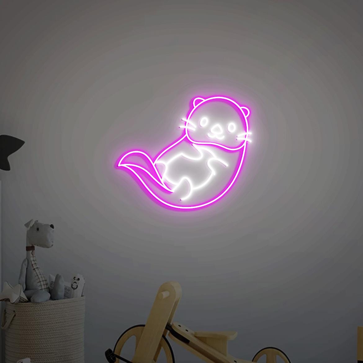 Otter Neon Sign, Cute Otter Home Wall Decor, Otter Christmas Gifts, Cute Otter Gifts for Otter Lovers, Sea Otter Neon Light