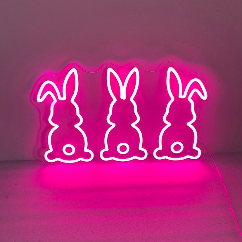 Easter Bunny Neon Sign Light, Easter Bunny Wall Decor, Cute Bunny, Easter Rabbit Decor, Easter Wall Decor
