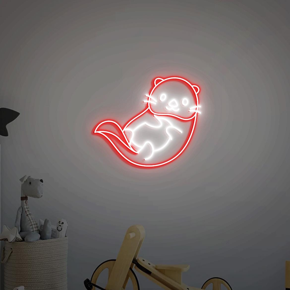 Otter Neon Sign, Cute Otter Home Wall Decor, Otter Christmas Gifts, Cute Otter Gifts for Otter Lovers, Sea Otter Neon Light