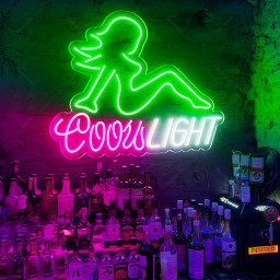 Coors Light Neon Sign,Beer Neon Signs,Lady LED Neon Lights,Neon Sign,Wall Art,Neon Light for Bedroom Restaurant Party Decor