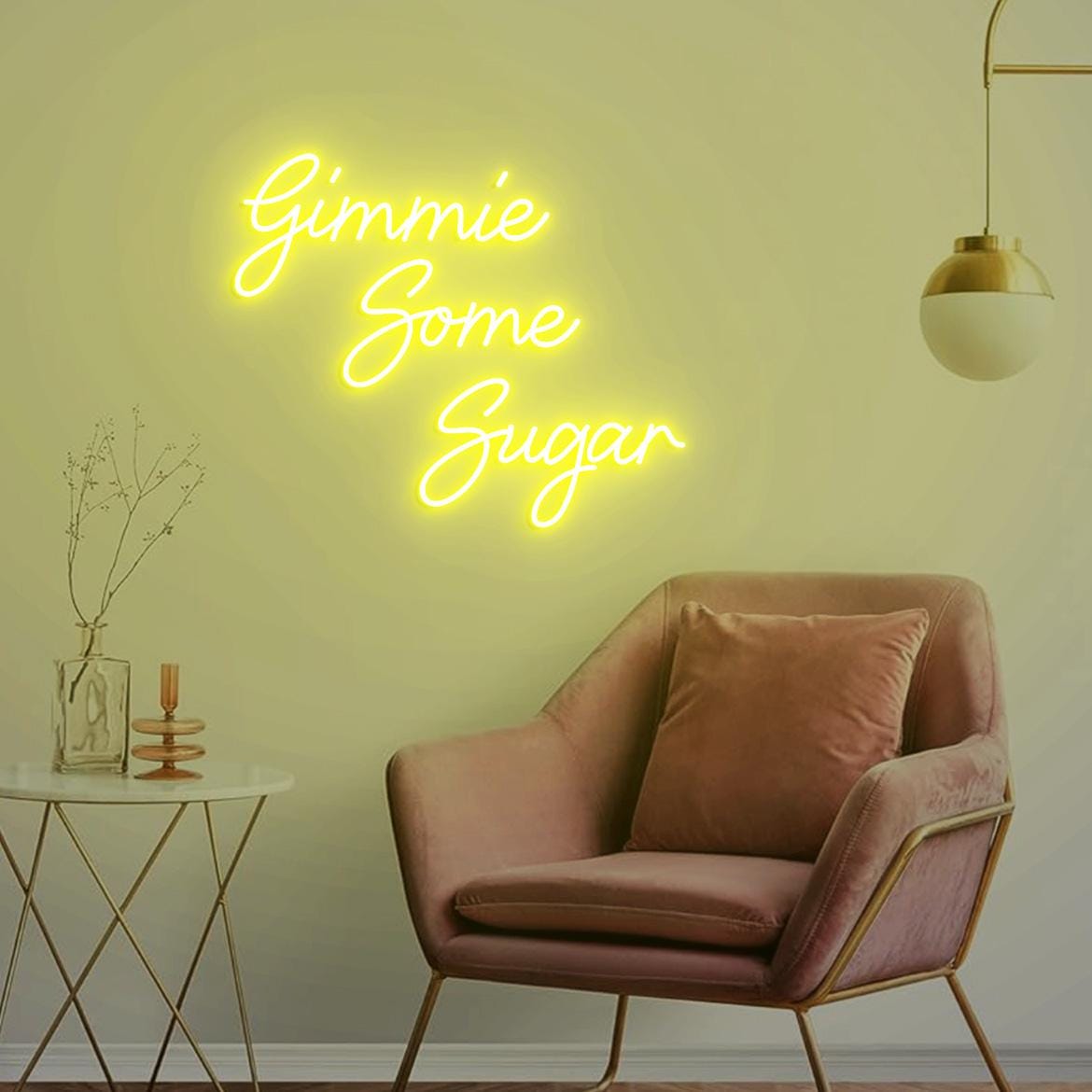 Custom Neon Sign Gimmie Some Sugar, Dessert Bar Wall Sign,Neon Light Sweets Shop Decor Idea, Candy Bar Shop Led Neon Sign