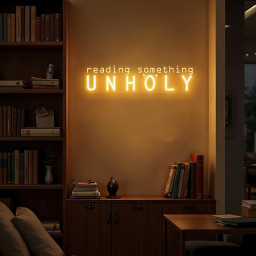 Reading Something Unholy Neon Sign Spicy Bookworm Gift for Valentine's Day Unique Bookworm Gift Aesthetic Home Decor Stylish Bookish Decor