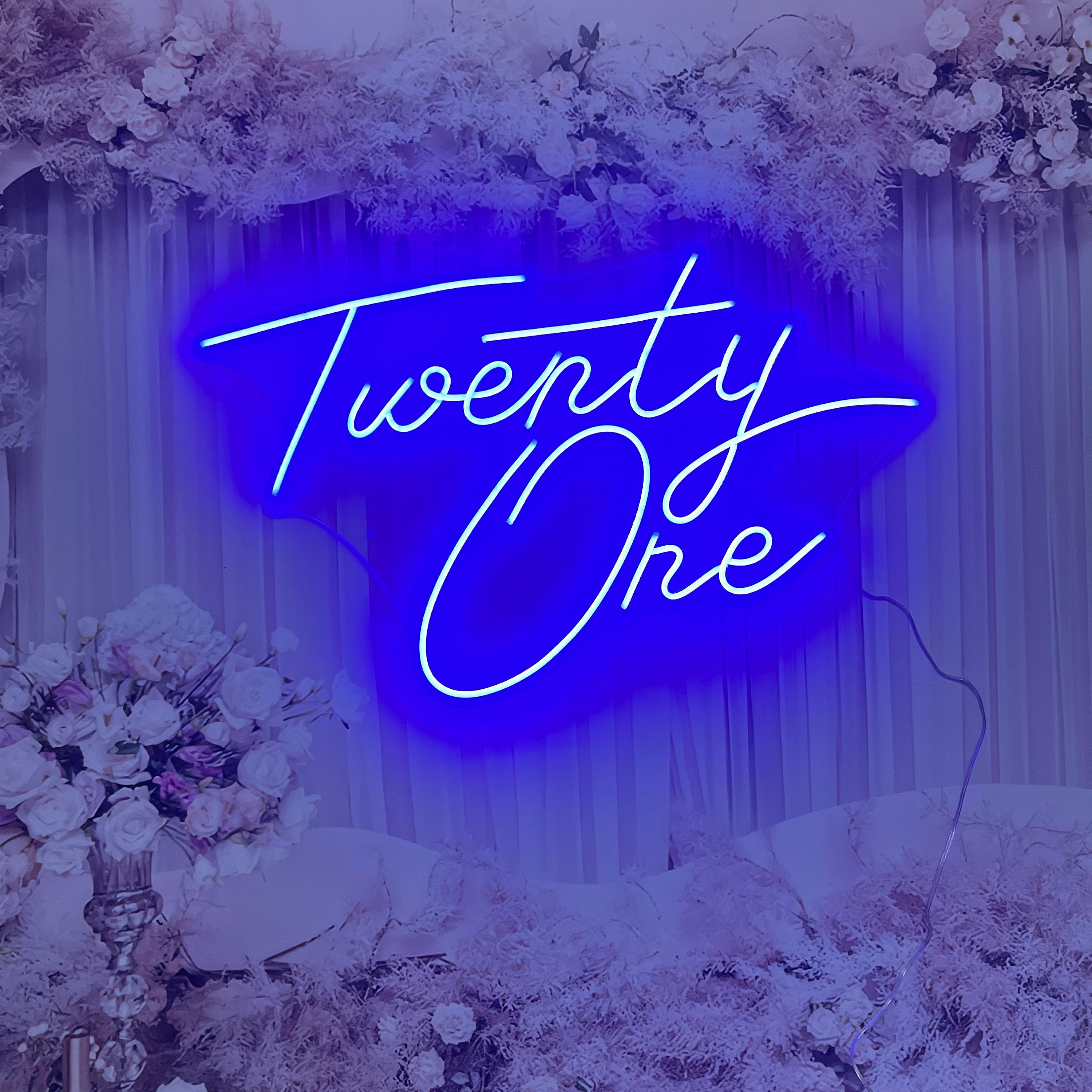 Neon Sign light/ neon sign custom/ led signn/ Font Signs /21 Twenty One /Custom for room engagement party birthday decor