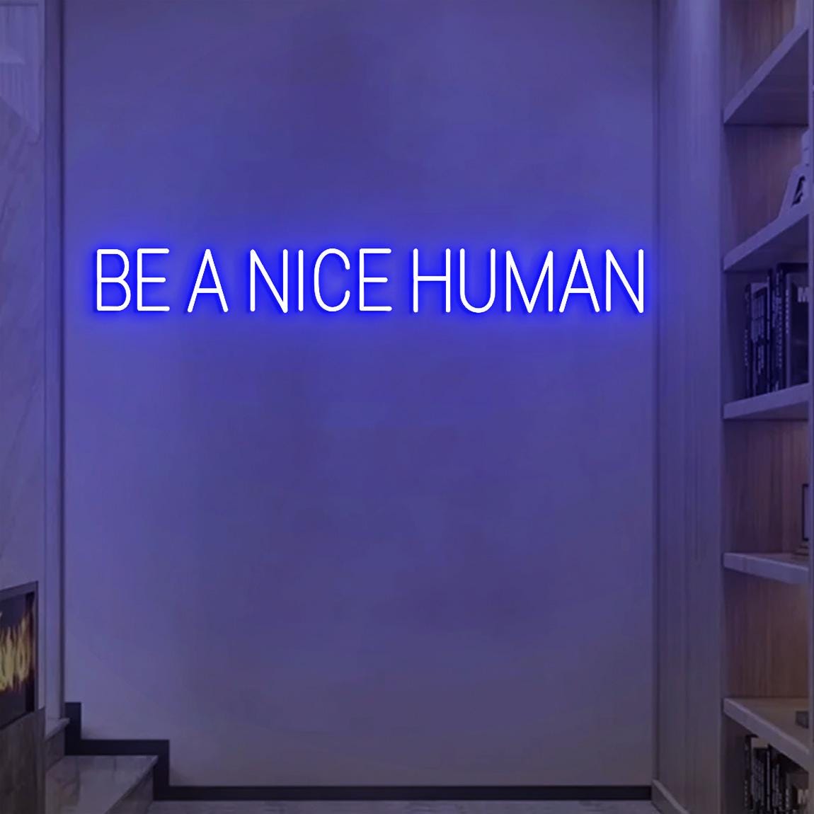 Be a Nice Human Neon Sign, Be a nice Human Wall Decor, Custom Neon Sign Positive Quote Home Vibe Decor, Be Kindness Quote Sign