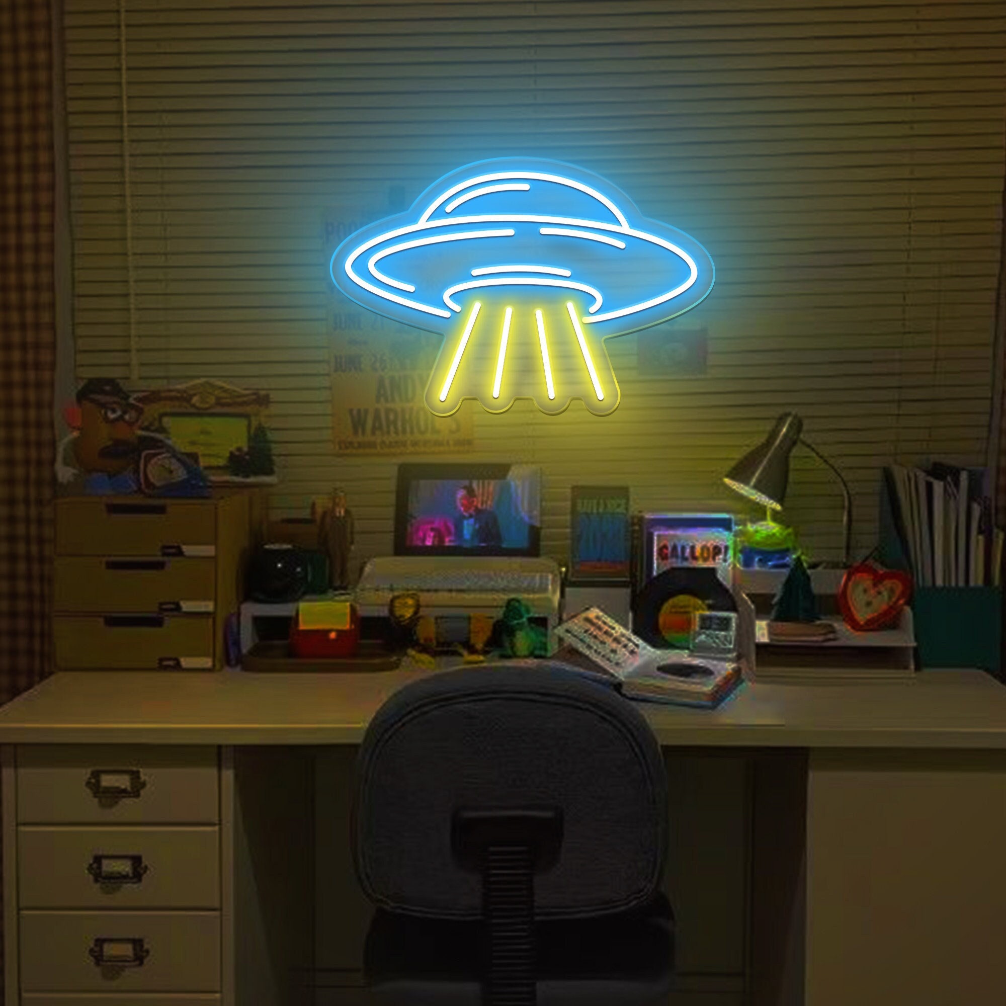 UFO Neon Signs|Custom Led Neon Light Lamp For Bedroom|UFO Sign Room| Party Wall Decor|Flying Saucer Shape Neon Light Sign|Neon Sign