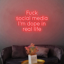 Custom Neon Sign F*k Social Media I'm dope in Real Life, Bar Wall Decor Dope In Real Life Sign, Bar Wall Idea Decor Sign, Bar Business